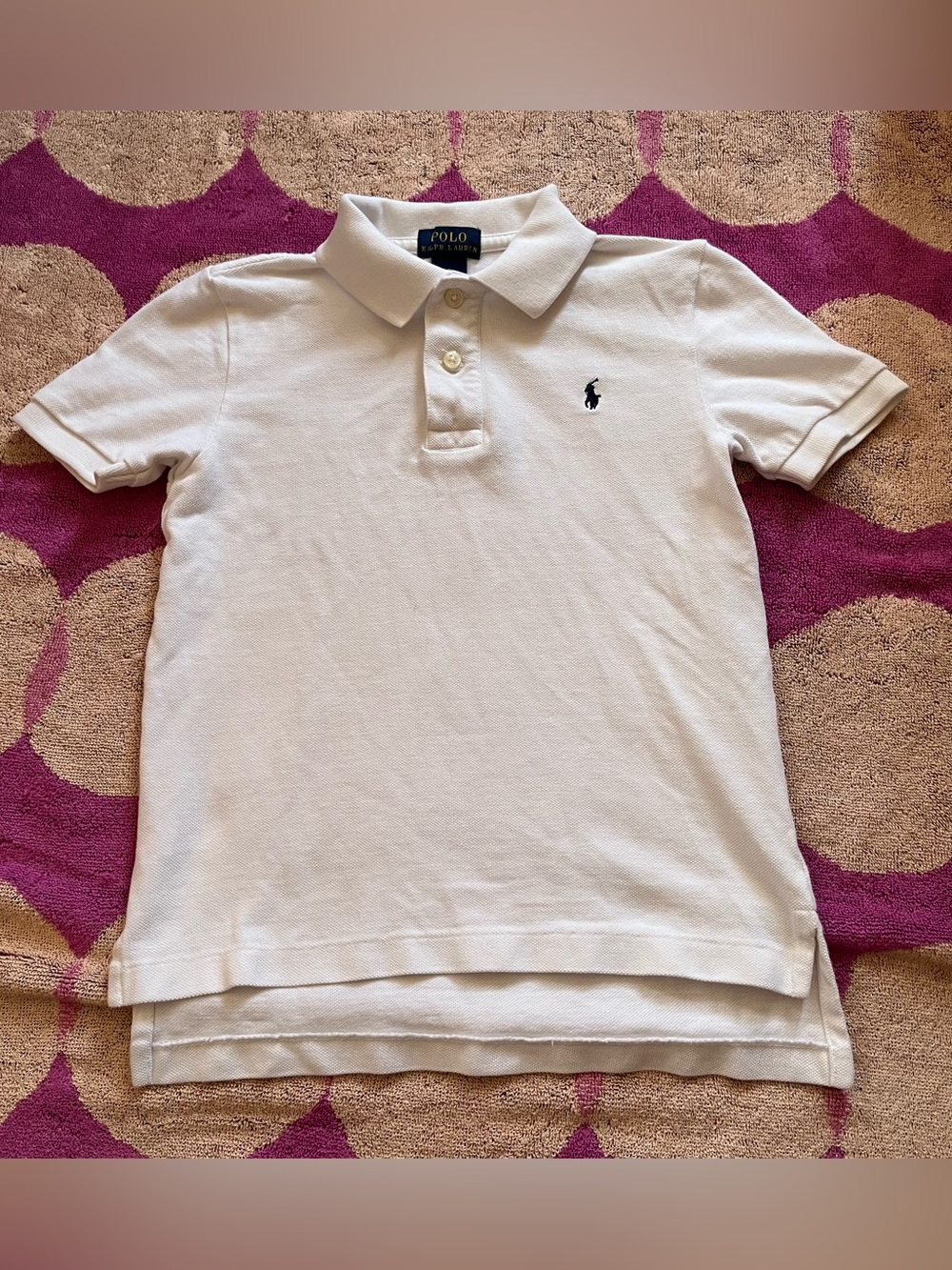 Ralph Lauren Boys Cotton Pique Short Sleeve Polo Shirt in White